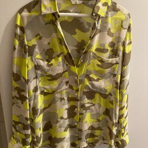 Club Monaco camouflage silk top